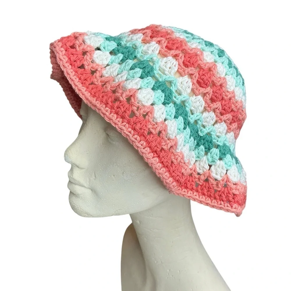 The Kelp Crochet Bucket Sun Hat Cotton Yarn Handcrafted Handmade by Seller - Picture 11 of 14